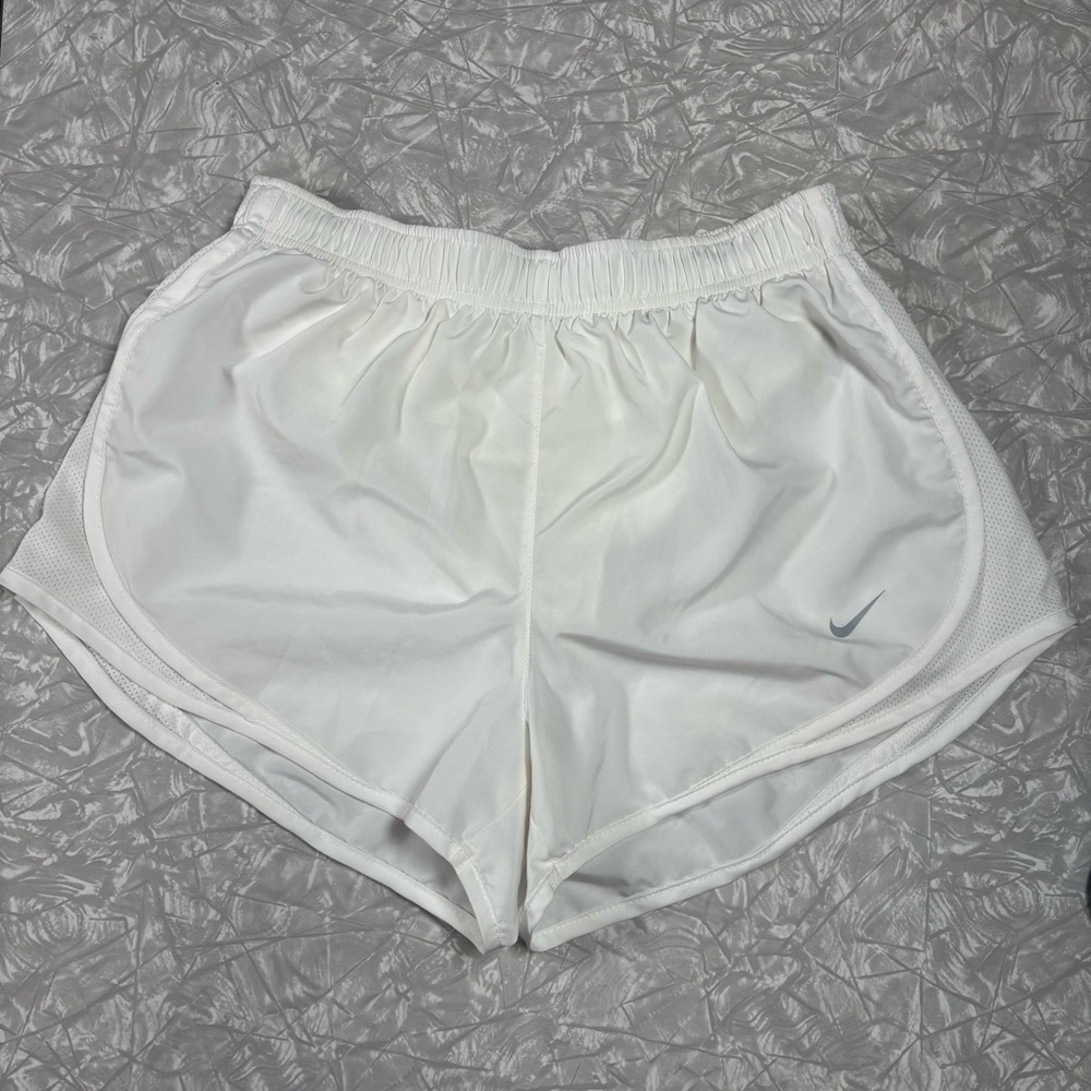 Nike Dri-Fit Tempo Drawstring Running Shorts-White-Women Medium